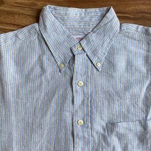 Brooks Brothers Irish Linen Pinstriped Shirt M